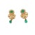 Emerald Diamond Gold Earrings 21k Floral Dangle Style, 2 pieces For Sale - Image 4 of 7