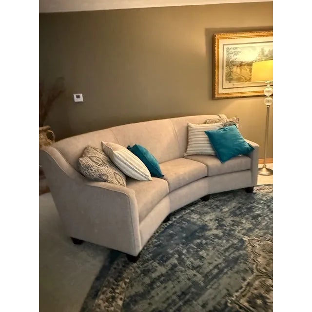 Modern Designer Curved Sofa - Stunning and So Comfortable For Sale - Image 4 of 5