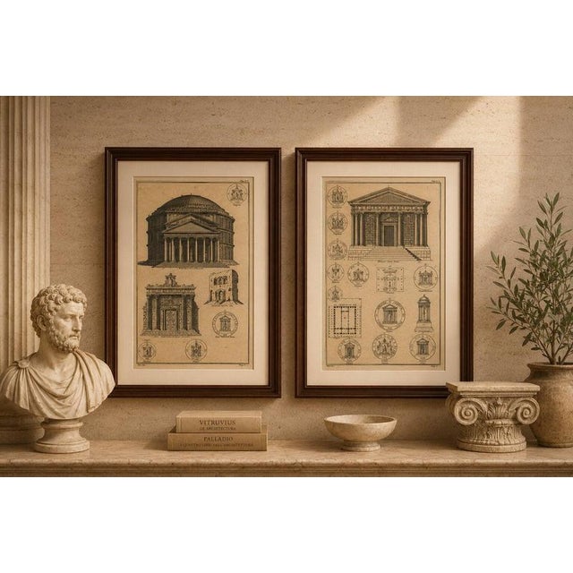 Roman Antiquarian Studies – Coins, Temples & Ritual Architectur, Set of 2 - 1721 A compelling pair of early 18th-century...