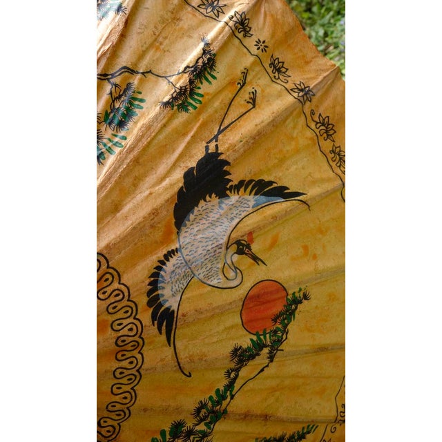 1950s Japanese Rice Paper Paper Parasol For Sale - Image 5 of 9