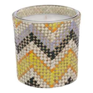 Mia Handwoven Scented Candle Jar, Multicolor Chevron
