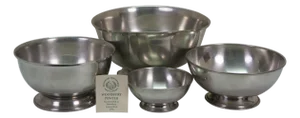 4 Vintage Woodbury Pewter Paul Revere Nesting Serving Bowls 6" to 11"