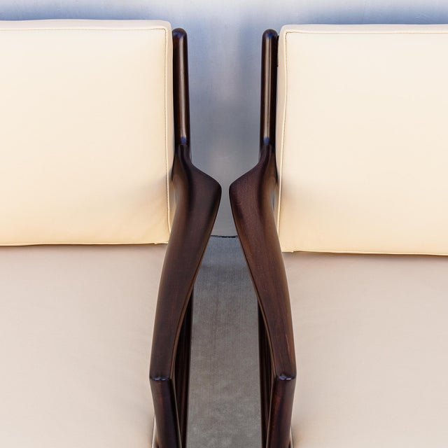1960s Restored Ib Kofod-Larsen for Selig Danish Modern Sculptural "Blade" Lounge Chairs in Leather For Sale In Los Angeles - Image 6 of 18