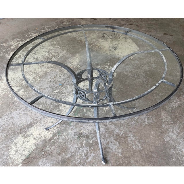 Metal Vintage Woodard Delphi Outdoor 4 Cast Aluminum Chairs For Sale - Image 7 of 12