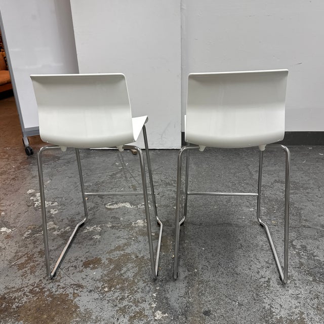2020s Marcus Arvonen for Ikea Glenn White Counter Stools, Pair For Sale - Image 5 of 12