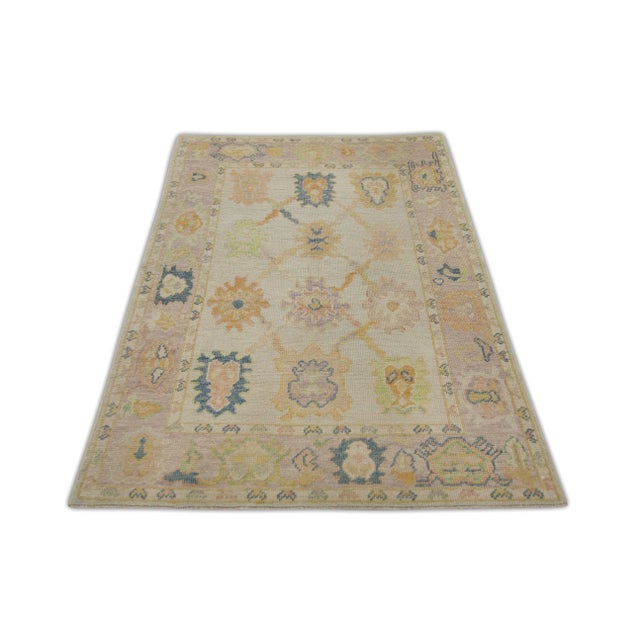 Early 21st Century Handmade Modern Turkish Oushak Rug 3'10" X 5'8" For Sale - Image 5 of 6