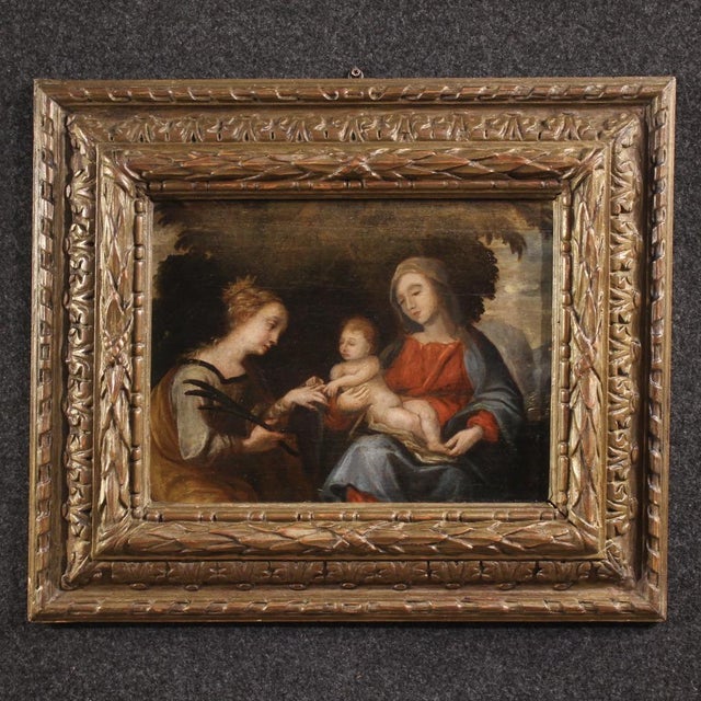 Mystical Marriage of Saint Catherine of Alexandria, 1630, Oil on Panel, Framed For Sale - Image 16 of 16