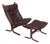 Set of Dark Brown Leather Highback Siesta Chair and Ottoman by Ingmar Relling for Westnofa, 1970s For Sale
