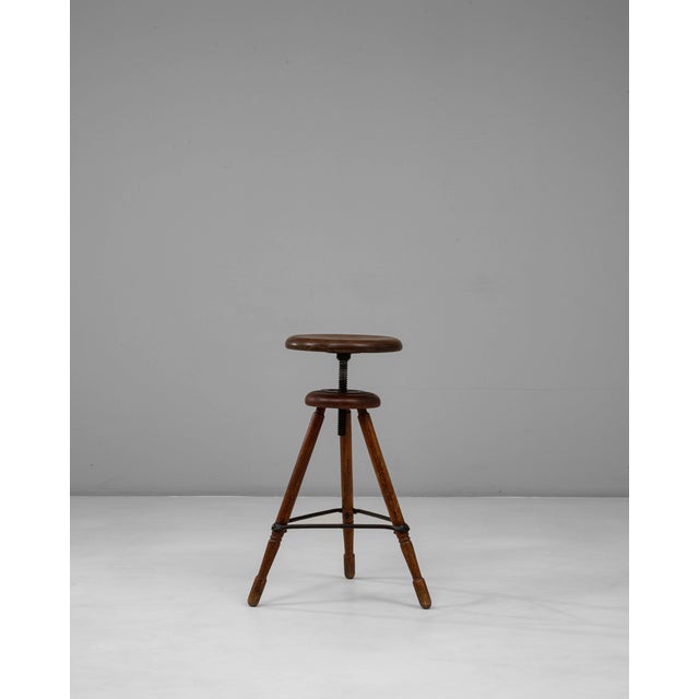 French 1920s French Adjustable Swivel Stool With Tripod Base For Sale - Image 3 of 18