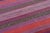 Rug & Kilim Vintage Frazada Square Kilim in Vibrant Polychrome Striped Pattern - Rug & Kilim For Sale - Image 4 of 7