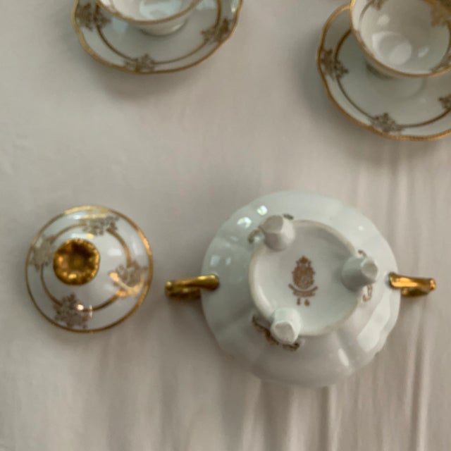 White Early 20th Century Schwarzenhammer Gilded Coffee Set- 15 Pieces For Sale - Image 8 of 13