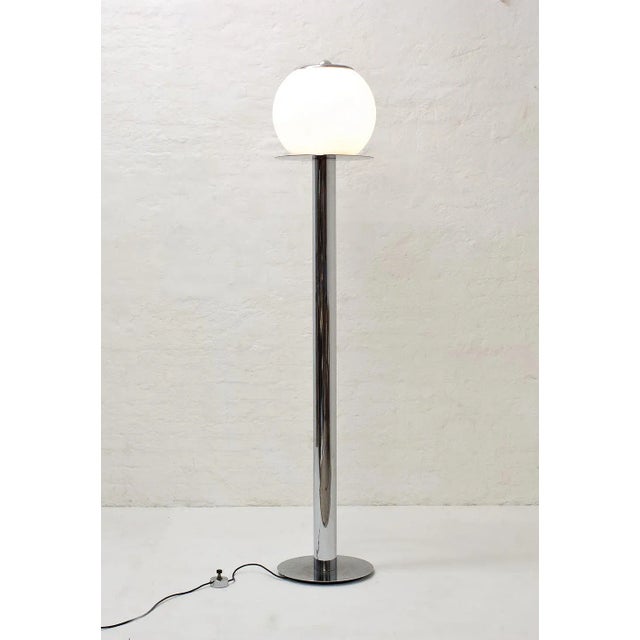 Rare floor lamp, model Micol, designed by Giuliana Gramigna and Sergio Mazza for Quattrifolio. The uplighter and glass...