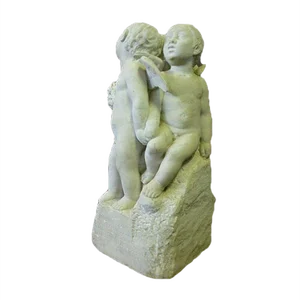 Marble Angelots Sculpture by G. Léonetti, 1920s