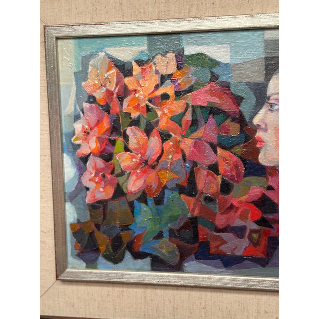 Ragnar Ring, Flower Girl, 1975, Oil Painting on Panel, Framed For Sale - Image 7 of 14