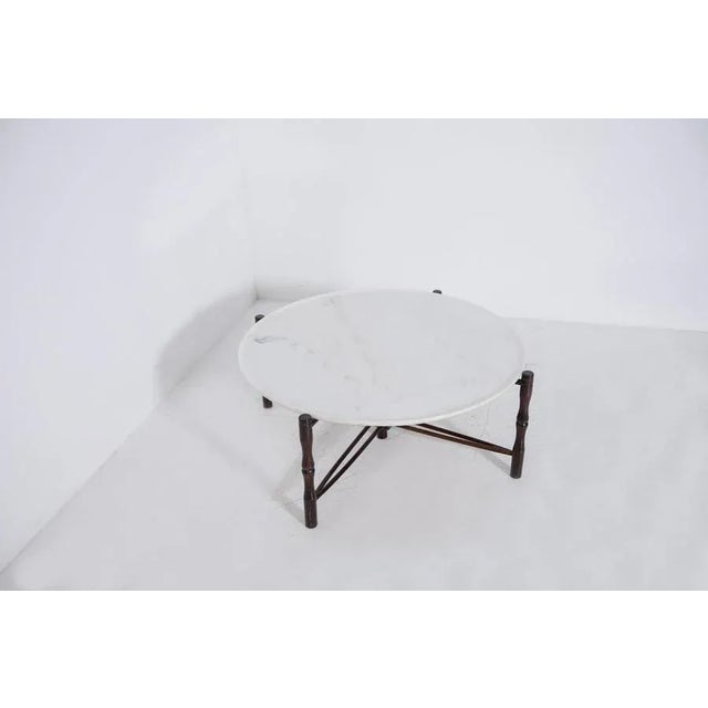 Italian Coffee Table in Wood & Marble by Giuseppe Scapinelli, 1950s For Sale - Image 11 of 12