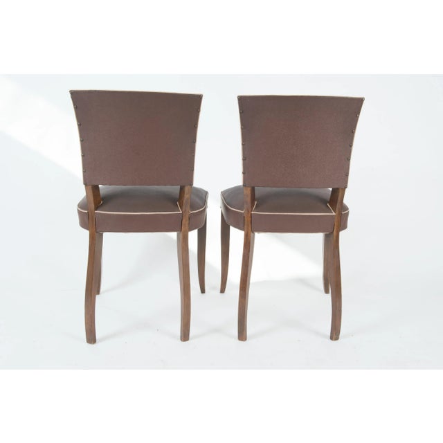 1950s Vintage French Brown Dining Chairs - Set of 4 For Sale - Image 4 of 13