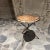 For your consideration, a 1970s french serving tray folding table. Mid-Century Modern / French Bistro style. Round wooden...