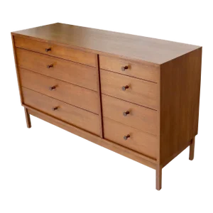 Mid-Century Modern Walnut 8 Drawers Long Dresser Credenza