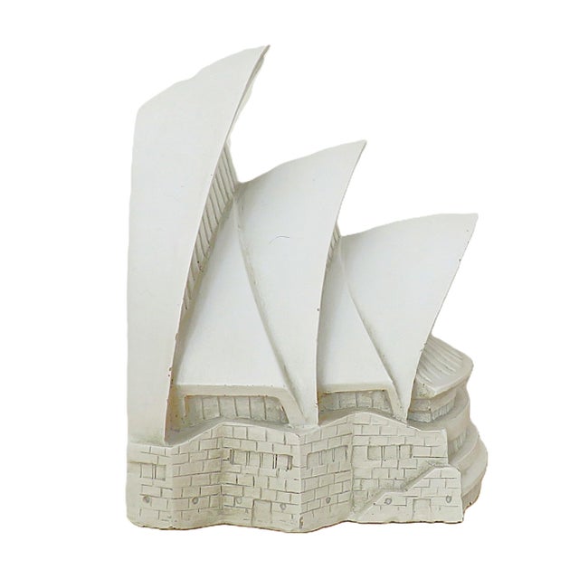 Mid-Century Modern Sydney Opera House White Sculpture Bookend For Sale - Image 3 of 5