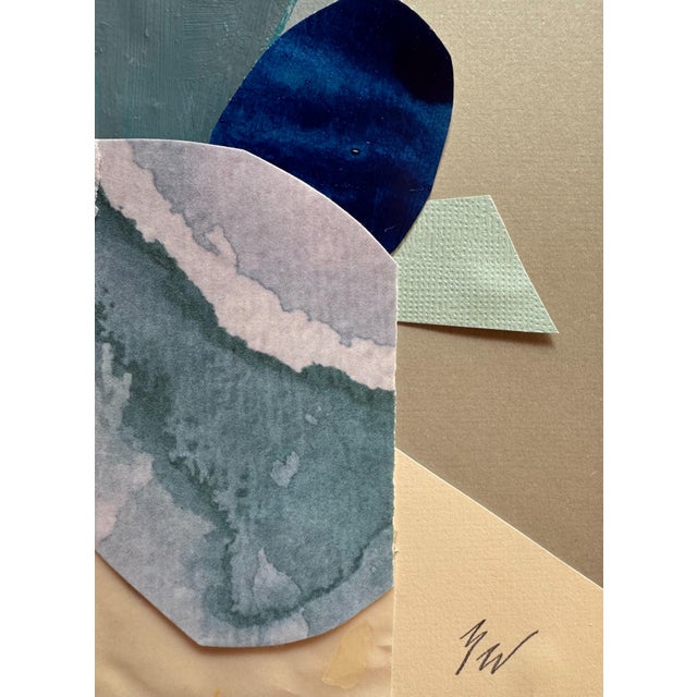 Blue "Superbloom 2" Original Mixed-Media Collage on Paper by Zac Woodiel For Sale - Image 8 of 9