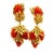 1960s Italian Sardinian Coral 18k Gold Floral Drop Earrings, Pair For Sale - Image 10 of 10