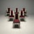Mid-Century Modern Vladimir Kagan Mid-Century Modern, Six Eva Dining Chairs, Lacquer, Maroon Fabric For Sale - Image 3 of 12