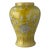 Mid-Century Asian Modern Floral Yellow & White Hand-Painted Porcelain Ginger Jar Vase For Sale