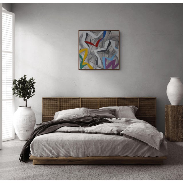 Abstract Contemporary Abstract Oil and Acrylic on Canvas "19m1p-2019" by Alain Clément For Sale - Image 3 of 4