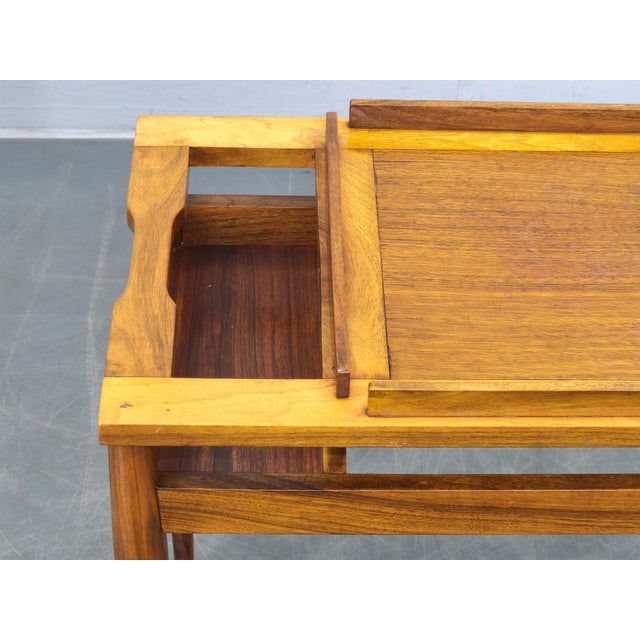 Mid-Century Walnut Serving Cart, Czechoslovakia, 1970s For Sale - Image 9 of 16