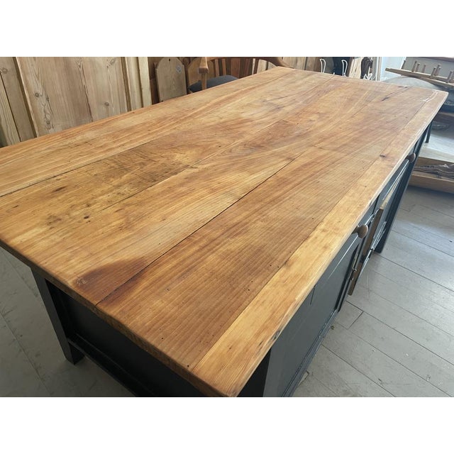 This enchanting ancient chest of drawers used to be a bakery table, hence the size and depth. We gave her a new paint and...
