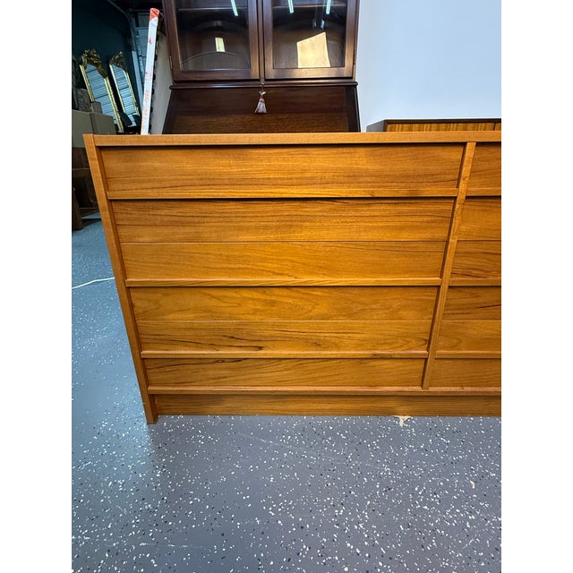 Brown 1970s Danish Modern Six Drawer Teak Dresser For Sale - Image 8 of 12