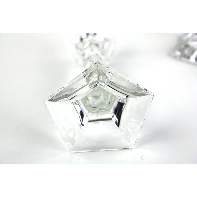 Mid-Century Modern Pentagon Candleholders by C.J.Riedel for Riedel Glas, 1970s, Set of 2 For Sale - Image 3 of 9