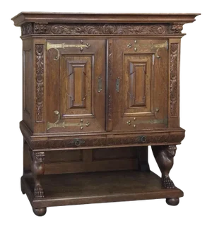 19th Century Dutch Hand Carved Renaissance Raised Cabinet