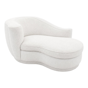 Vladimir Kagan Style Chaise Lounge Post Modern White Boucle