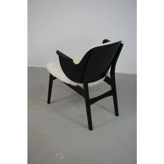 Wood Fully Restored Vintage Armchair with Sheepskin from Bramin, 1960s For Sale - Image 7 of 10