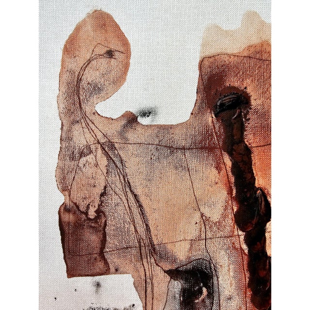 16.5" by 20.5" One-of-a-Kind Original Natural Color Palette Abstract Painting / Earth Tones / Abstraction For Sale - Image 4 of 8