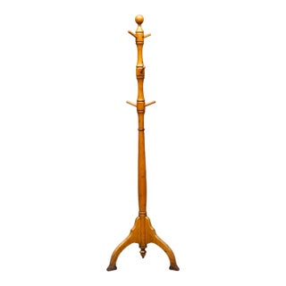 Early 20th C. Turned Maple Coat Rack For Sale