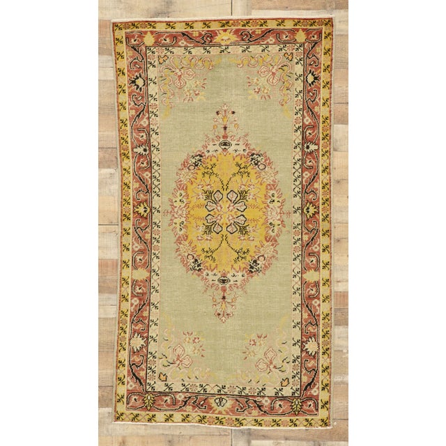 Gray Antique Turkish Oushak Rug - 03'05 X 06'05 For Sale - Image 8 of 8