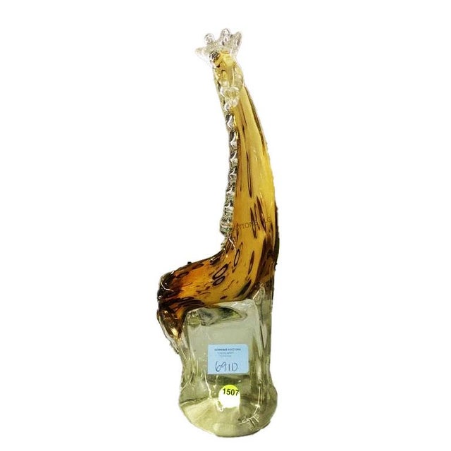 Vintage Mid-Century Modern Murano Style Hand-Blown Art Glass Giraffe Figurine For Sale - Image 4 of 5