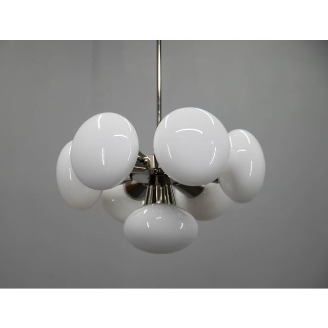Silver Space Age Glass Sputnik Chandelier from Kamenicky Senov, 1970s For Sale - Image 8 of 11
