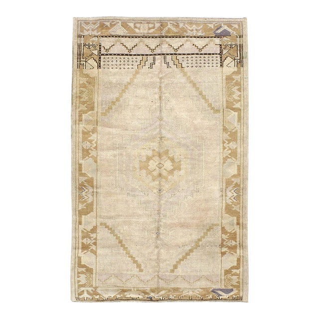 Galerie Shabab Collection Mid-20th Century Turkish Oushak Accent Rug For Sale