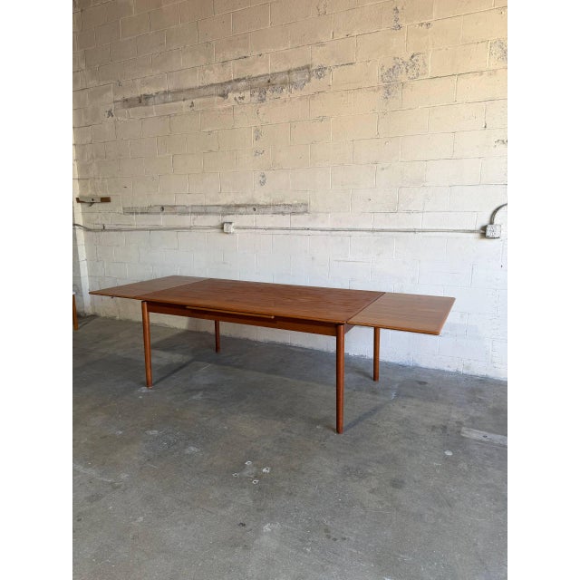 Am Teak Extendable Dining Table With Two Pull-Out Leaves Danish Mid-Century Modern 1960s For Sale - Image 14 of 14