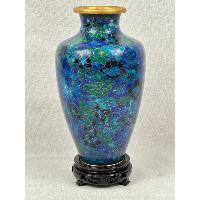 Asian Vintage Cloisonné Vase on Stand For Sale - Image 3 of 8