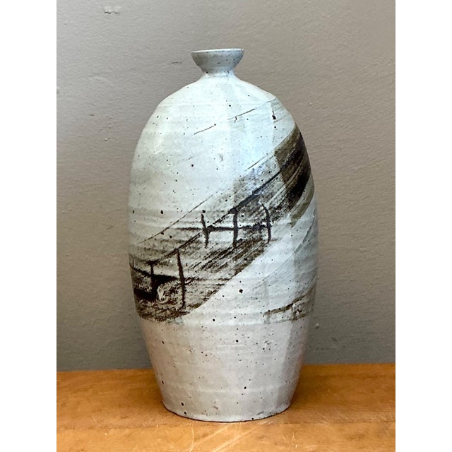 Vintage Handcrafted Abstract Ceramic Vase For Sale - Image 12 of 16
