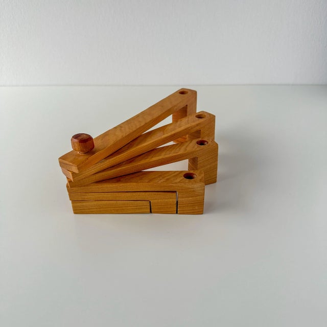 Articulating Hand Carved Wood Candelabra For Sale In New York - Image 6 of 12