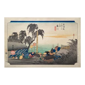 'View of Fujikawa', After Utagawa Hiroshige 歌川廣重, Ukiyo-E Woodblock, Tokaido