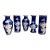 Vintage Blue and White Cherry Blossom Porcelain Petite Mini Vases For Sale