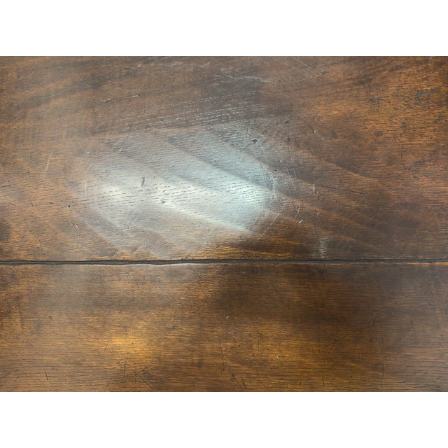 Late 20th Century Wide Plank Trestle Dining Table For Sale - Image 4 of 6