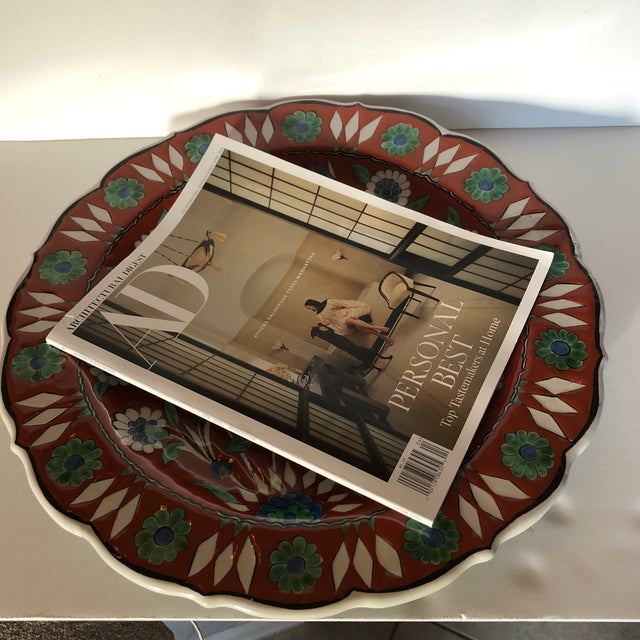 Large Vintage Hand Painted Round Greek Decorative Plate For Sale In Tampa - Image 6 of 6