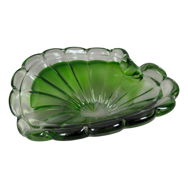 Vintage Centerpiece in Green Murano Glass, 1970s For Sale